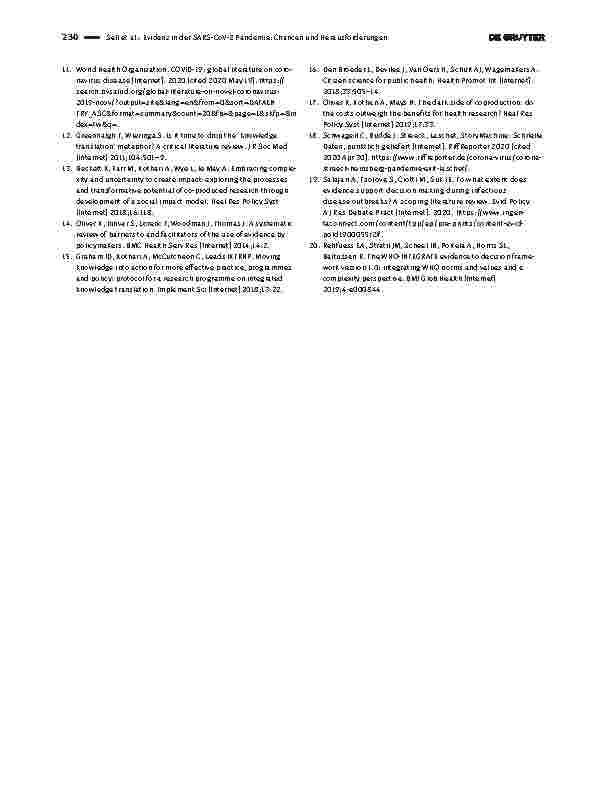Vorschauseite 5: Evidenz in der SARS-CoV-2-Pandemie: Chancen und Herausforderungen