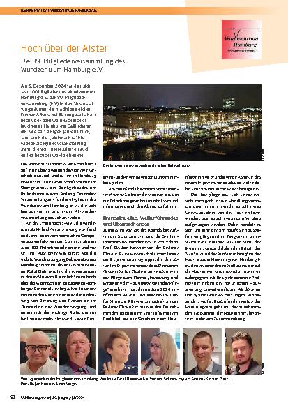 Vorschauseite 1: Hoch über der Alster Die 89. Mitgliederversammlung des Wundzentrum Hamburg e. V.