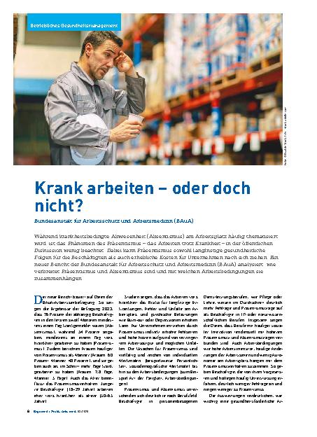 Vorschauseite 1: Krank arbeiten – oder doch nicht?