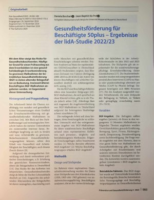 Vorschauseite 1: Gesundheitsförderung für Beschäftigte 50plus - Ergebnisse der lidA-Studie 2022/23