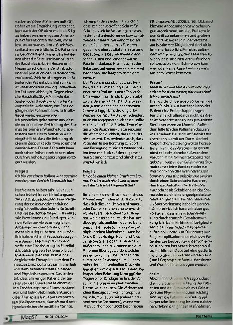Vorschauseite 3: Was darf der Patient mit dem Stoma körperlich tun und warum glaube ich, dass es richtig ist. ..
