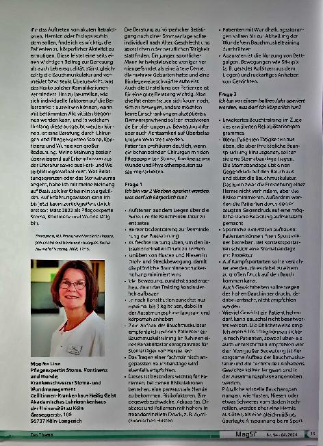 Vorschauseite 4: Was darf der Patient mit dem Stoma körperlich tun und warum glaube ich, dass es richtig ist. ..