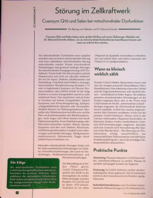 Vorschauseite 1: Störung im Zellkraftwerk Coenzym QlO und Selen bei mitochondrialer Dysfunktion