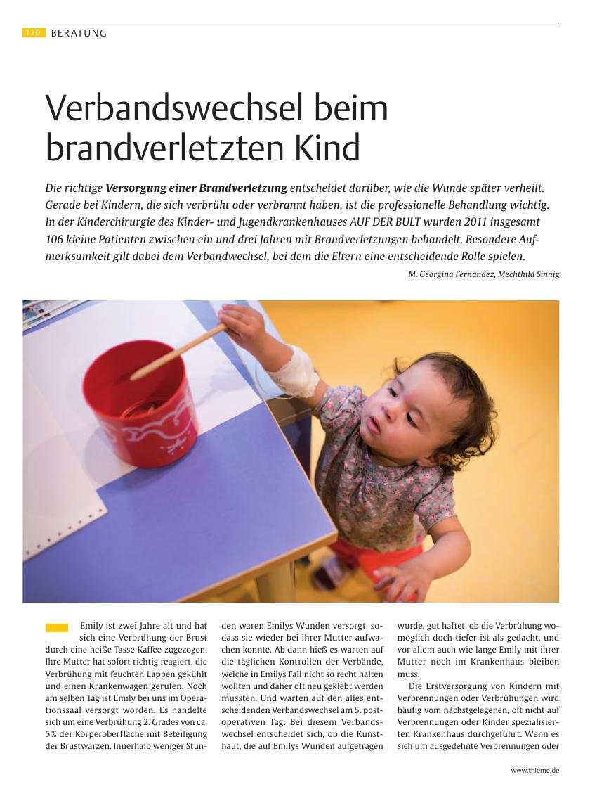 Vorschauseite 1: Verbandswechsel beim brandverletzten Kind
