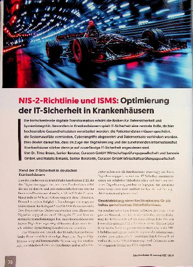 Vorschauseite 1: NIS-2-Richtlinie und ISMS: Optimierung der IT-Sicherheit in Krankenhäusern
