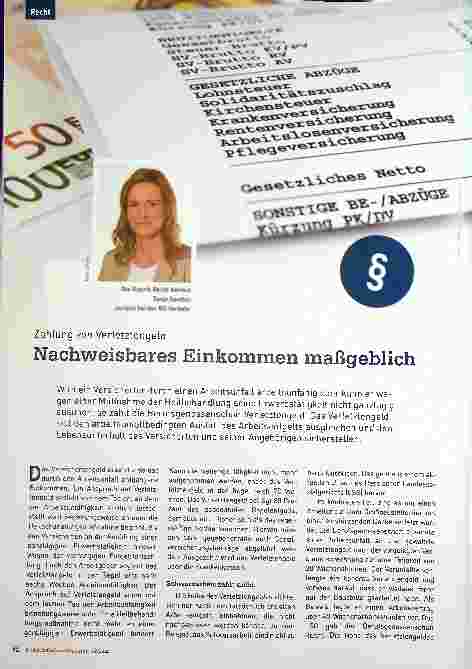Vorschauseite 1: Zahlung von Verletztengeld. Nachweisbares Einkommen maßgeblich.