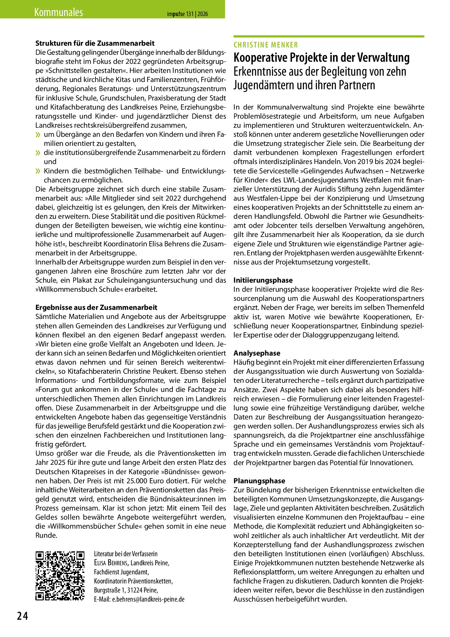 Vorschauseite 1: Kooperative Projekte in der Verwaltung