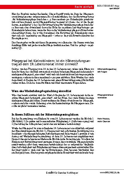 Vorschauseite 3: Beraterbrief Pflege Heft 7-2025