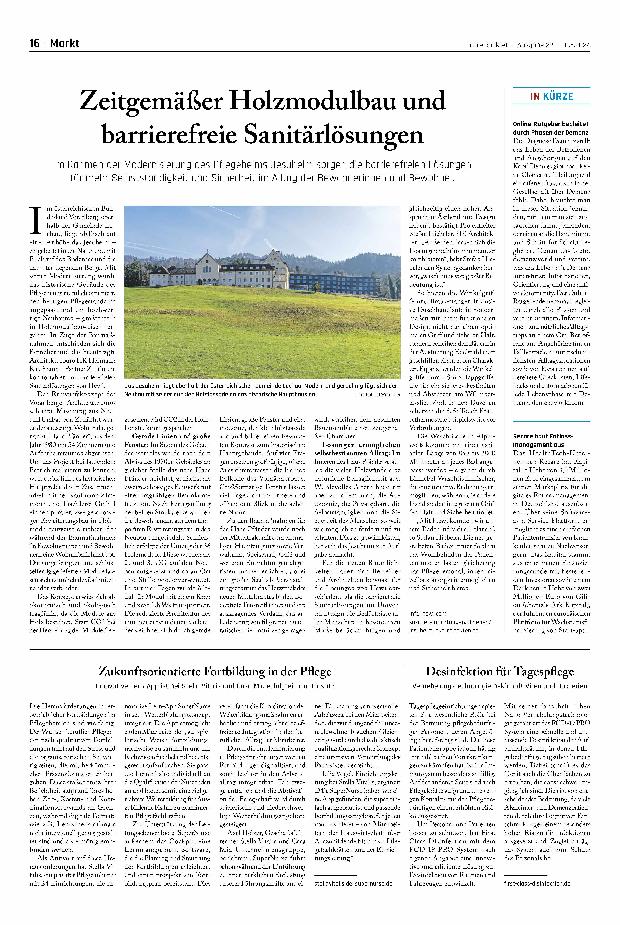 Vorschauseite 1: Zeitgemäßer Holzmodulbau und barrierefreie Sanitärlösungen