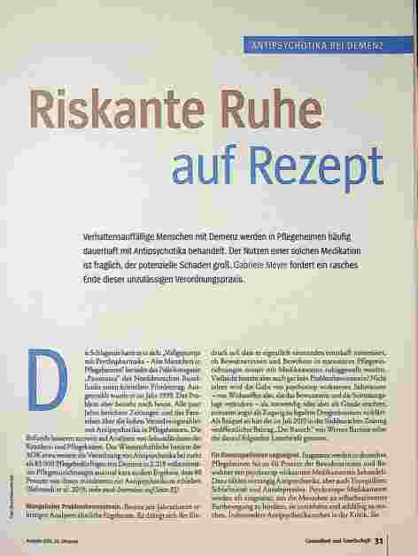Vorschauseite 2: Risikante Ruhe auf Rezept