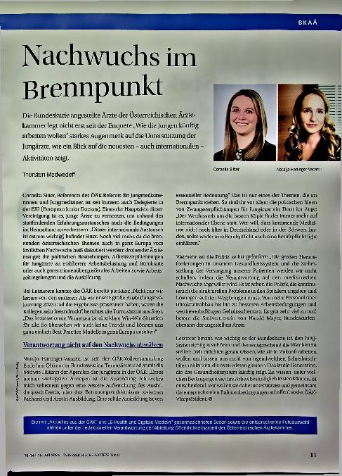 Vorschauseite 1: Nachwuchs im Brennpunkt