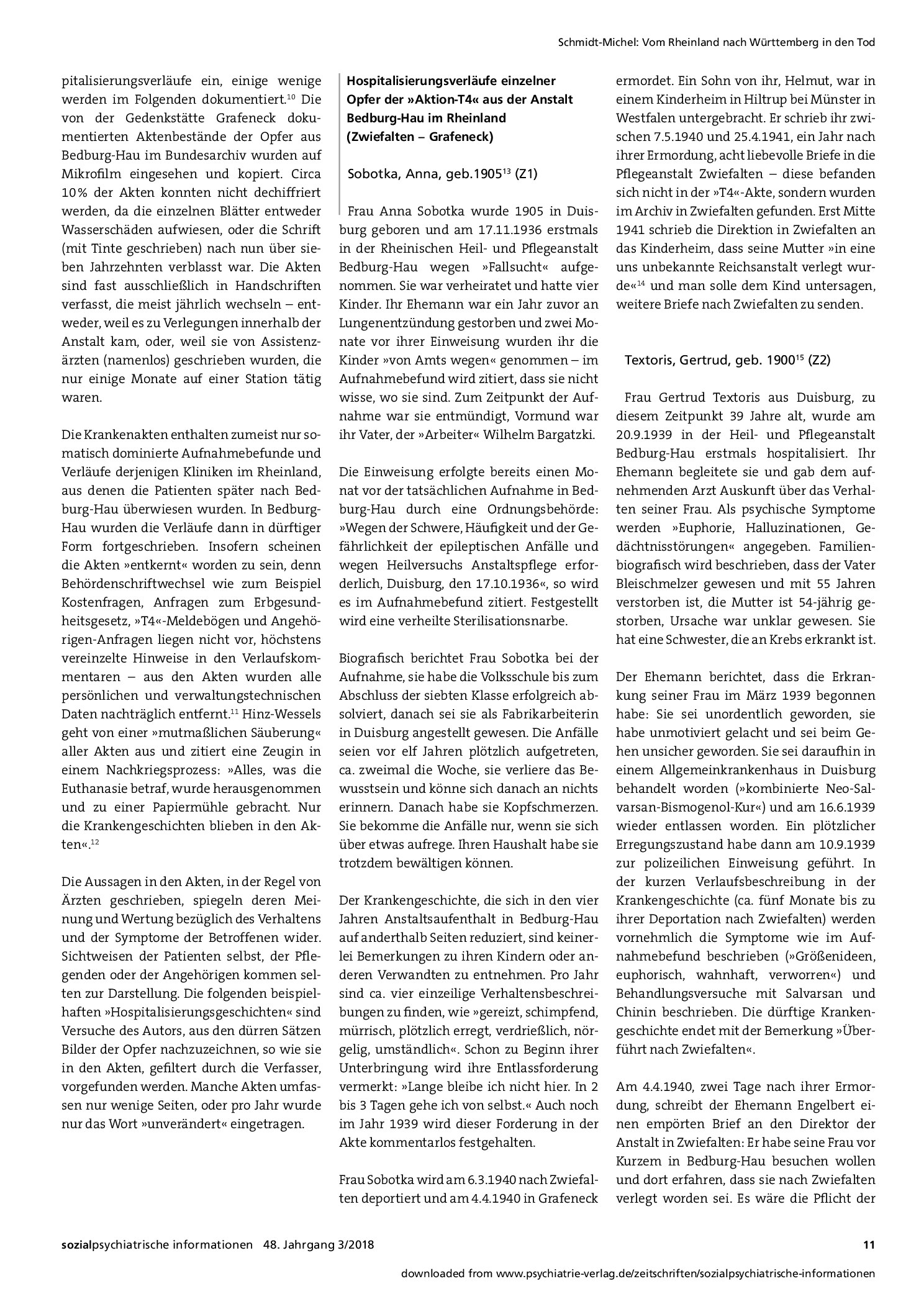 Vorschauseite 2: Vom Rheinland nach Württemberg in den Tod. Analyse von Krankenakten der Opfer der »Aktion T4« aus der Heil- und Pflegeanstalt Bedburg-Hau