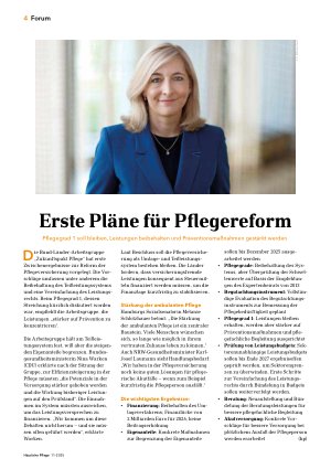 Vorschauseite 1: Erste Pläne für Pflegereform