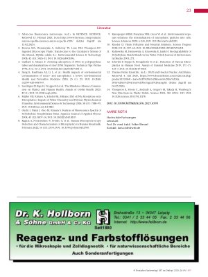 Vorschauseite 5: Fluoreszenzmikroskopische Darstellung von Mikroplastik