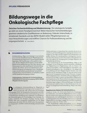 Vorschauseite 1: Bildungswege in die Onkologische Fachpflege