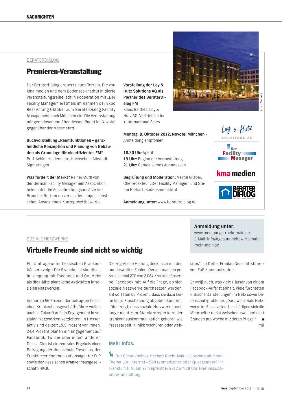 Vorschauseite 1: Virtuelle Freunde sind nicht so wichtig
