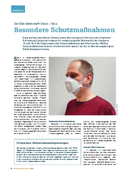 Vorschauseite 1: Der GDA Gefahrstoff-Check – Teil 4 Besondere Schutzmaßnahmen