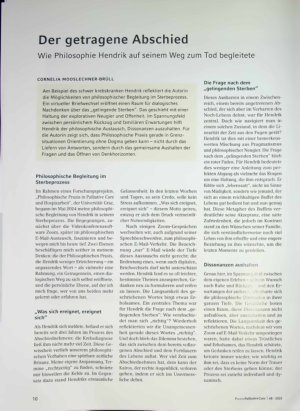 Vorschauseite 1: Der getragene Abschied Wie Philosophie Hendrik auf seinem Weg zum Tod begleitete