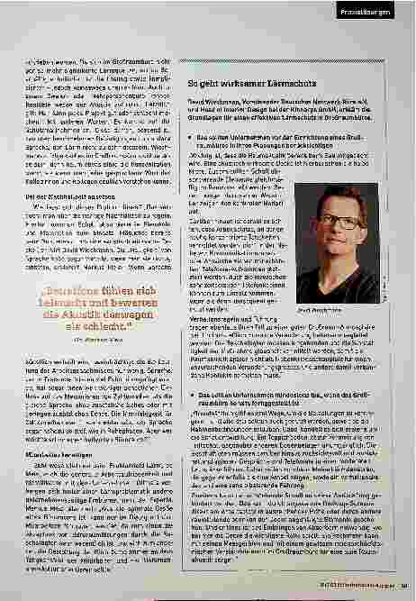 Vorschauseite 4: Belastungsfaktoren in Großraumbüros: Lärm ist auch subjektiv.
