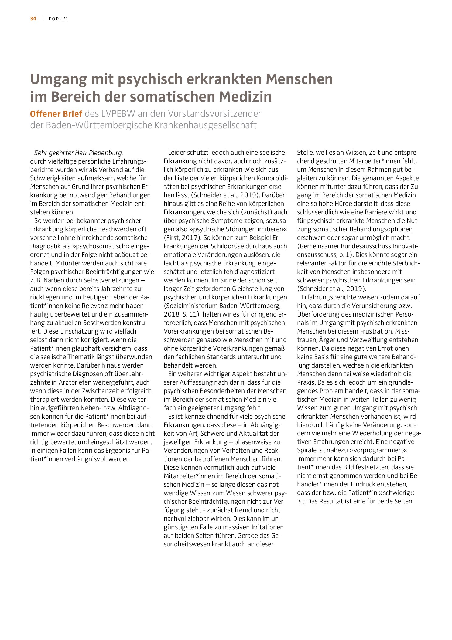 Vorschauseite 1: Umgang mit psychisch erkrankten Menschen im Bereich der somatischen Medizin