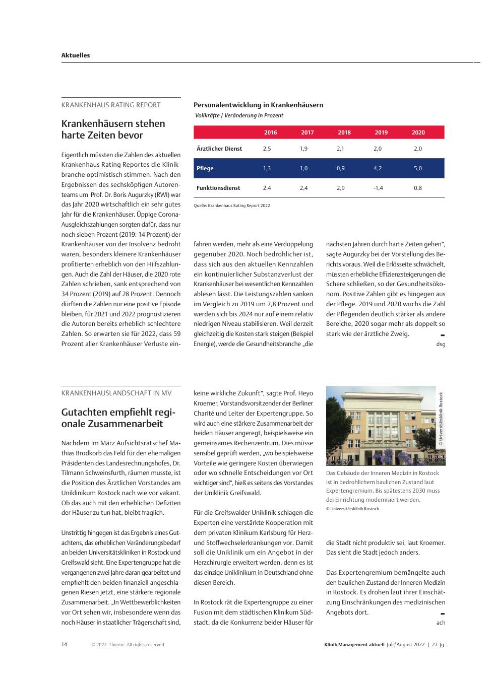 Vorschauseite 1: Krankenhaus Rating Report: Krankenhäusern stehen harte Zeiten bevor