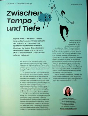 Vorschauseite 1: Zwischen» Tempo und Tiefe