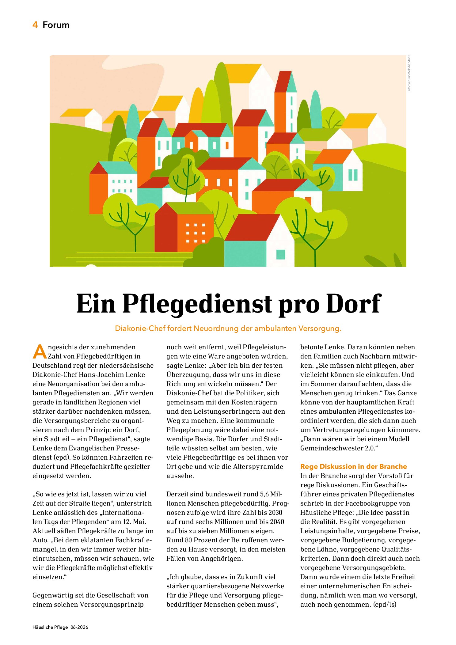 Vorschauseite 1: Ein Pflegedienst pro Dorf