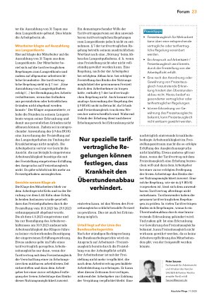 Vorschauseite 2: Überstundenabbau auch bei Krankheit
