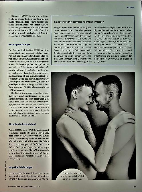 Vorschauseite 2: „Bevor man es weiß, kann man dement sein“ LGBTQI* im Kontext einer demenziellen Erkrankung
