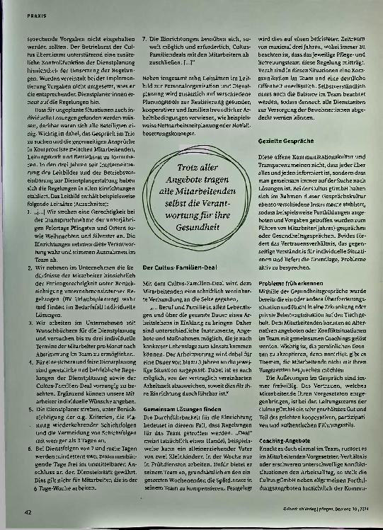 Vorschauseite 3: Wie eine Einrichtung Beschäftigte unterstützt, den zunehmenden Herausforderungen nach der Pandemie zu begegnen.