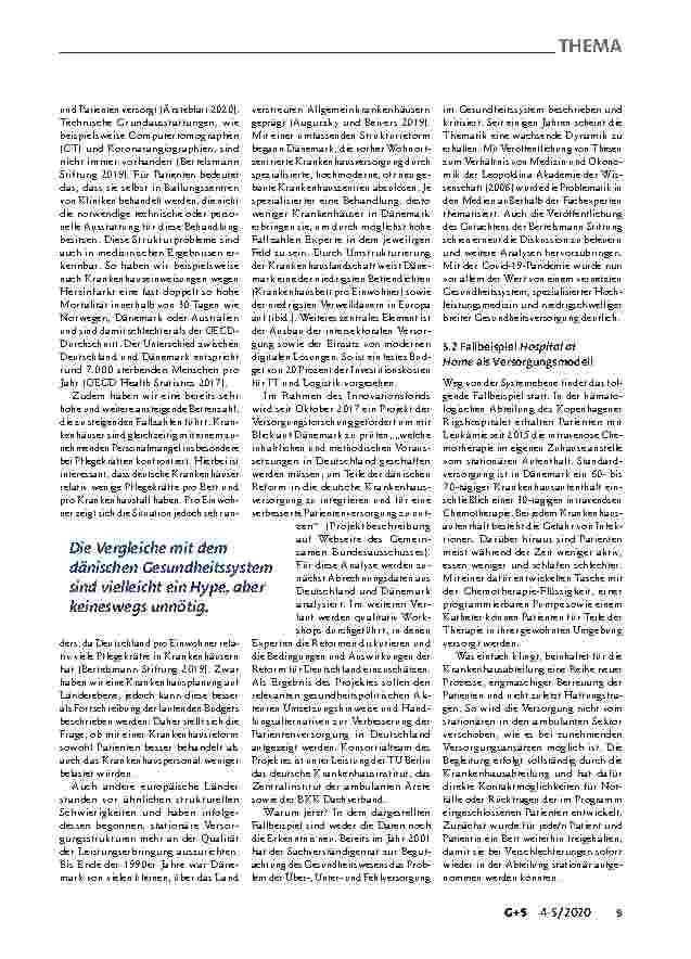 Vorschauseite 4: Krankenhausreform in Dänemark: Purer Hype oder was bringen Ländervergleiche im Gesundheitswesen?