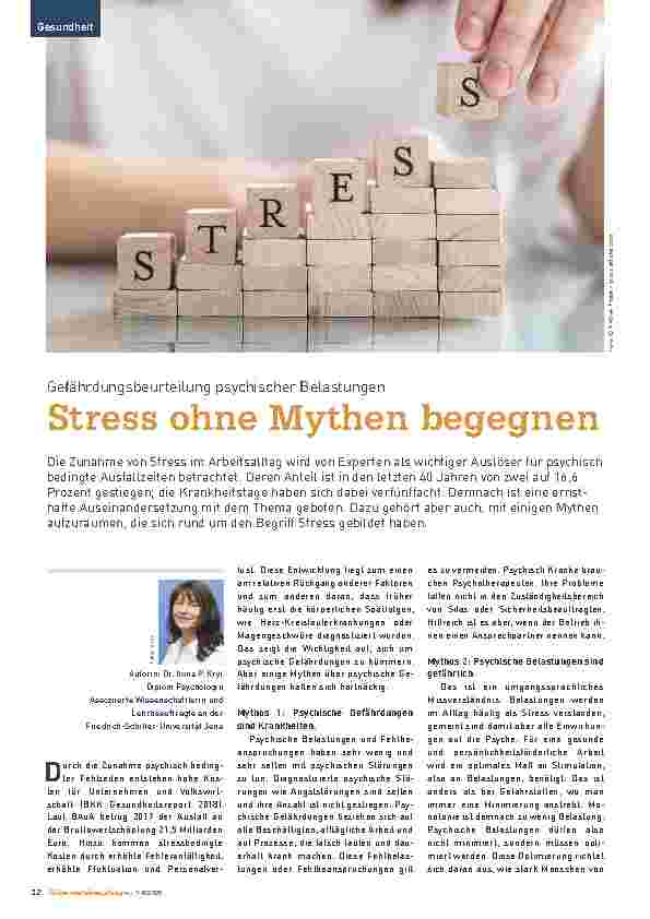 Vorschauseite 1: Gefährdungsbeurteilung psychischer Belastungen - Stress ohne Mythen begegnen