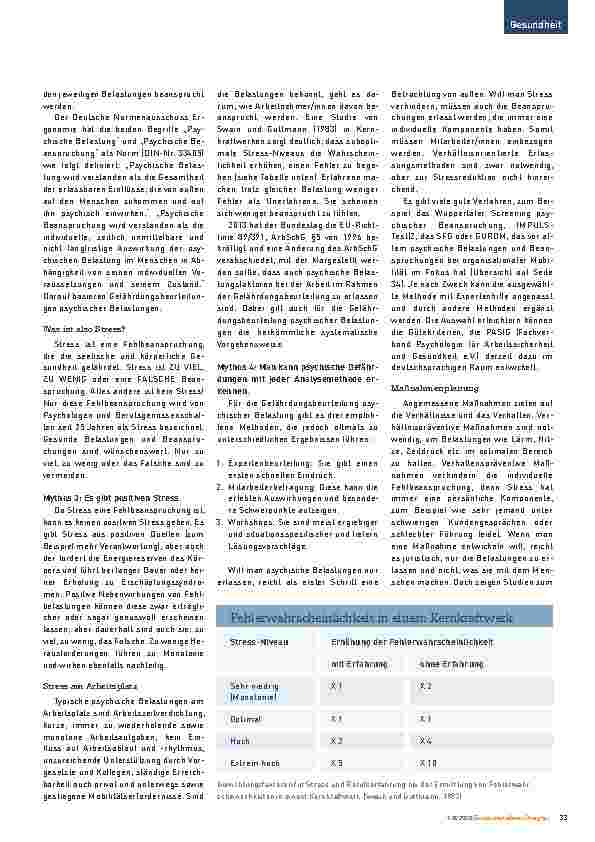 Vorschauseite 2: Gefährdungsbeurteilung psychischer Belastungen - Stress ohne Mythen begegnen