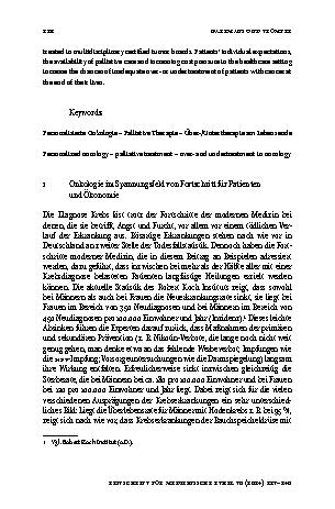 Vorschauseite 2: Die Perspektive der Onkologie: Vorgehen in der medizinischen Entscheidungsfindung bei unheilbaren Erkrankungen