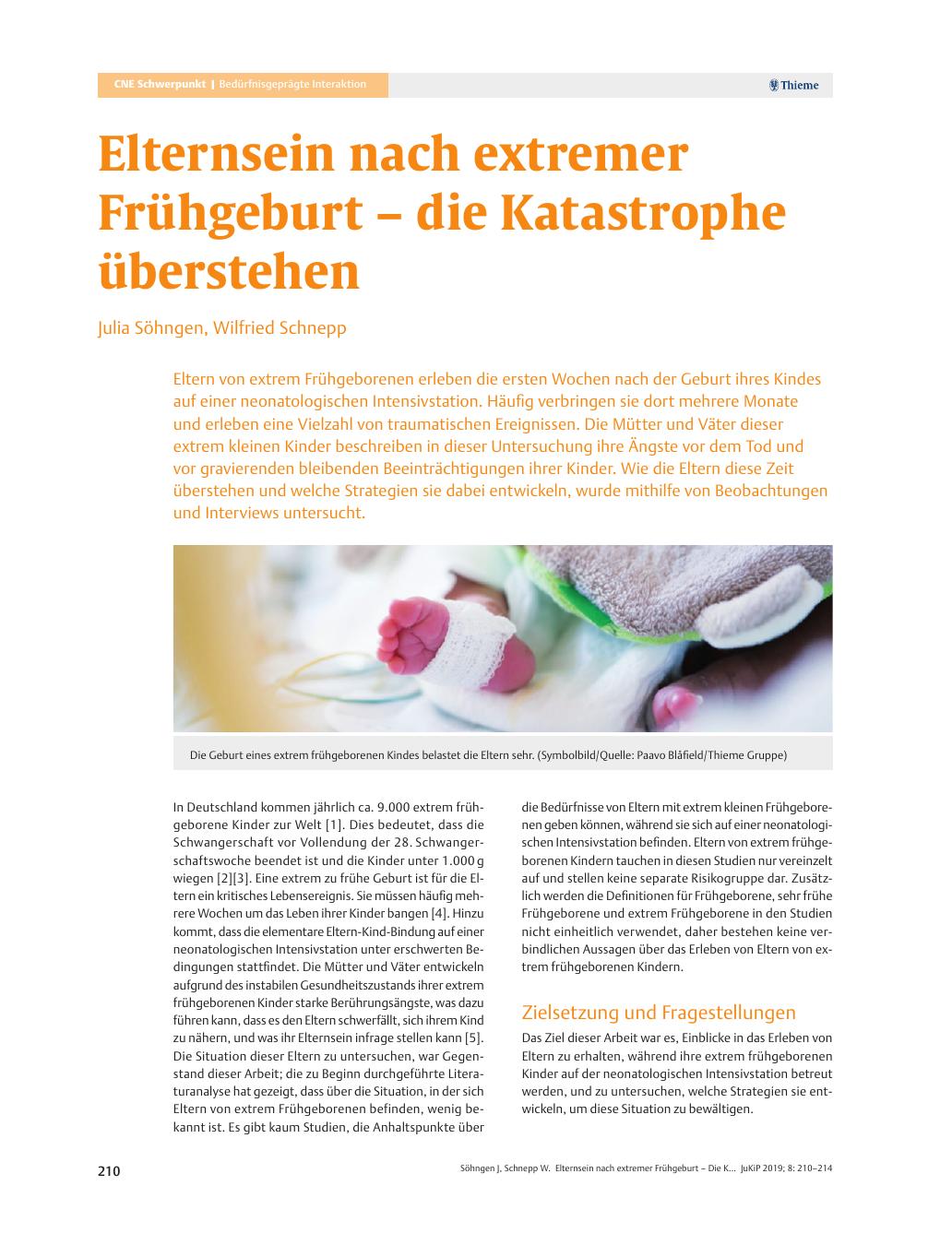 Vorschauseite 1: Elternsein nach extremer Frühgeburt – die Katastrophe überstehen