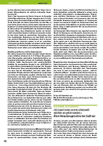Vorschauseite 2: Caring Communities in Bewegung: Für eine transformative Gesundheitsförderung und Sorgekultur
