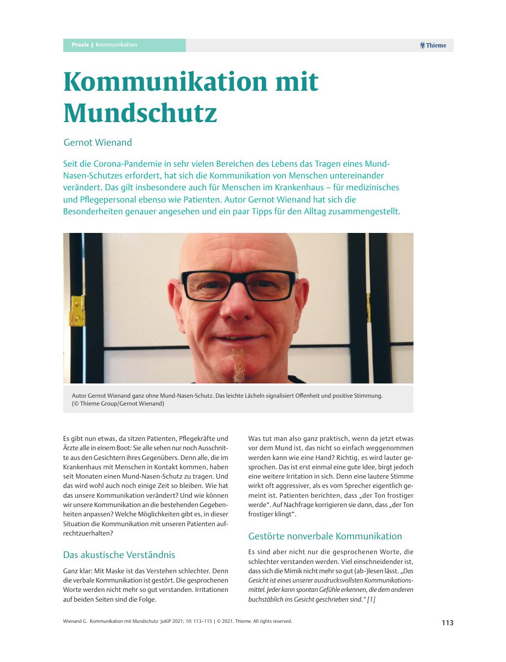 Vorschauseite 1: Kommunikation mit Mundschutz