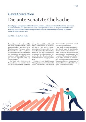 Vorschauseite 1: Gewaltprävention Die unterschätzte Chefsache