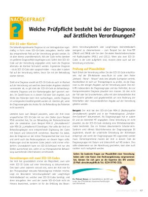 Vorschauseite 1: Welche Prüfpflicht besteht bei der Diagnose auf ärztlichen Verordnungen?