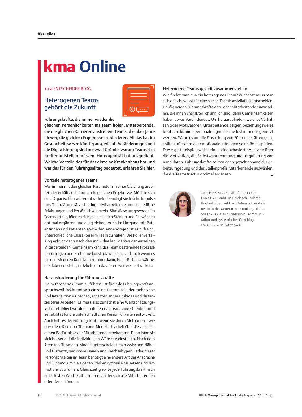 Vorschauseite 1: KMA Entscheider Blog: Heterogenen Teams gehört die Zukunft