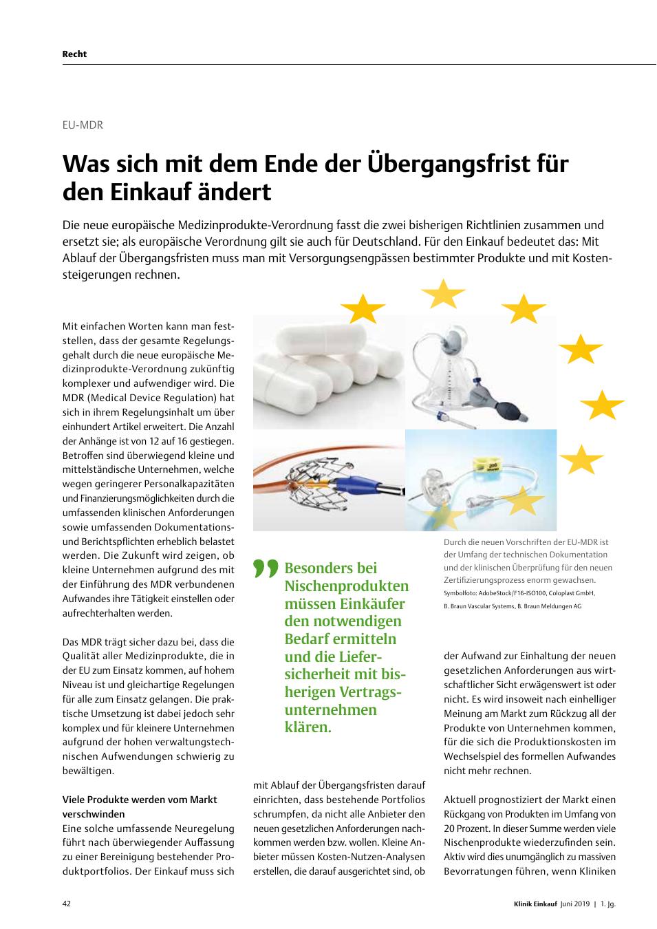 Vorschauseite 1: EU-MDR: Was Sich mit dem Ende der Übergangsfrist für den Einkauf ändert