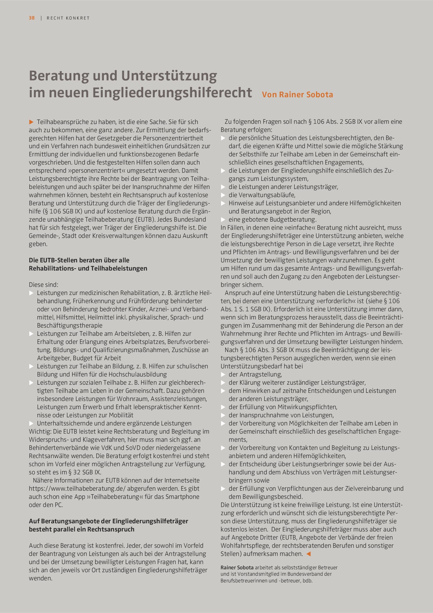 Vorschauseite 1: Beratung und Unterstützung im neuen Eingliederungshilferecht