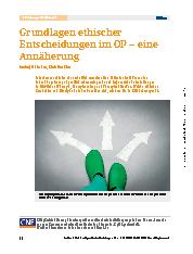 Vorschauseite 1: Grundlagen ethischer Entscheidungen im OP – eine Annäherung