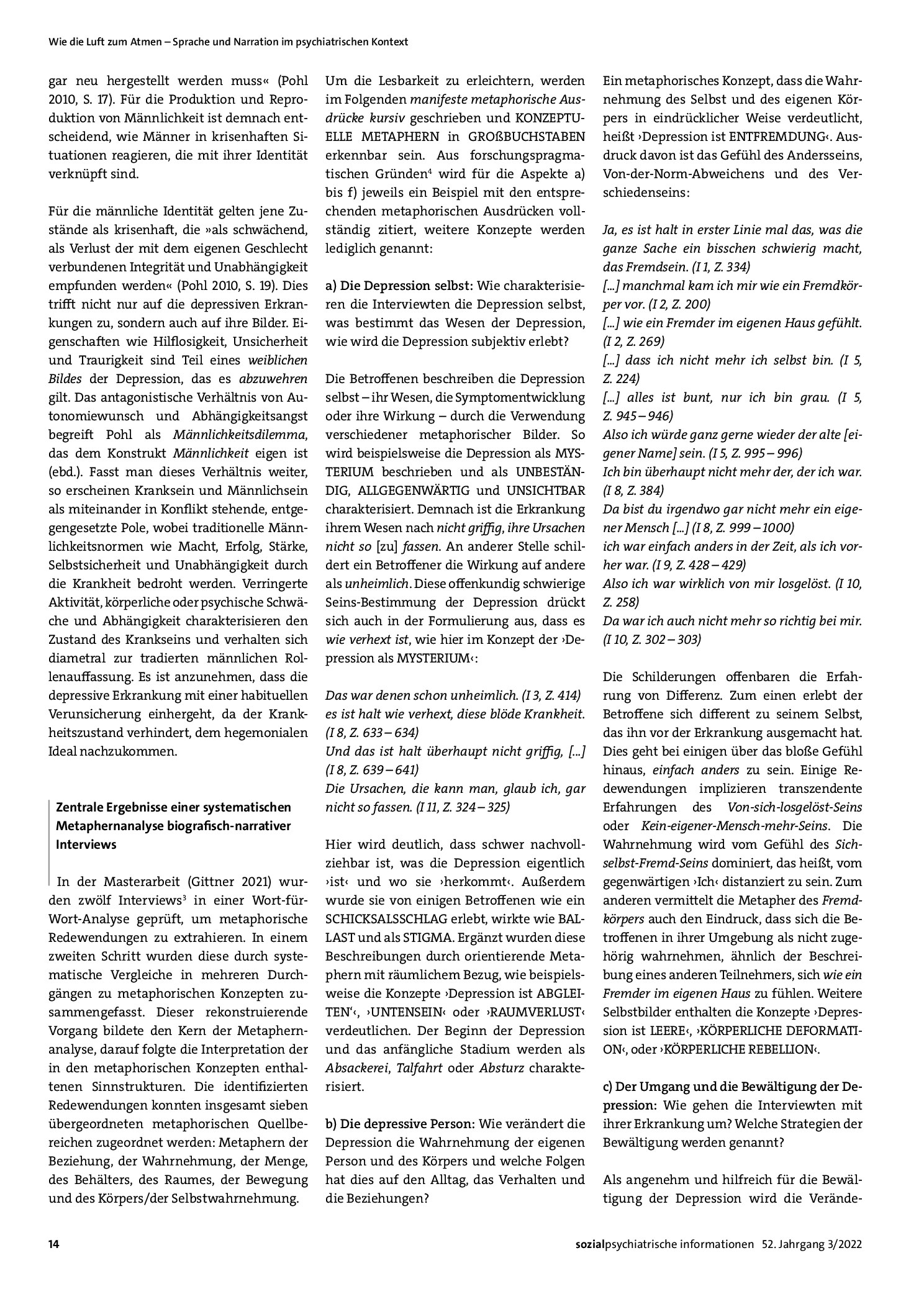 Vorschauseite 3: Männer, Metaphern und Melancholie: Sprachbilder in den Erzählungen depressiv erkrankter Männer