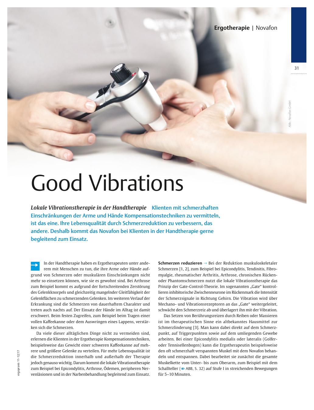 Vorschauseite 1: Lokale Vibrationstherapie in der Handtherapie ? Good Vibrations