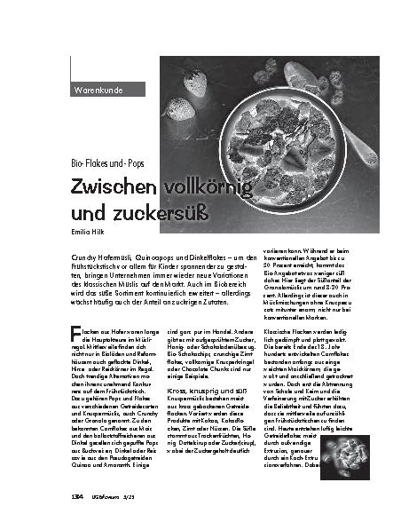 Vorschauseite 1: Bio-Flakes und -Pops Zwischen vollkörnig und zuckersüß