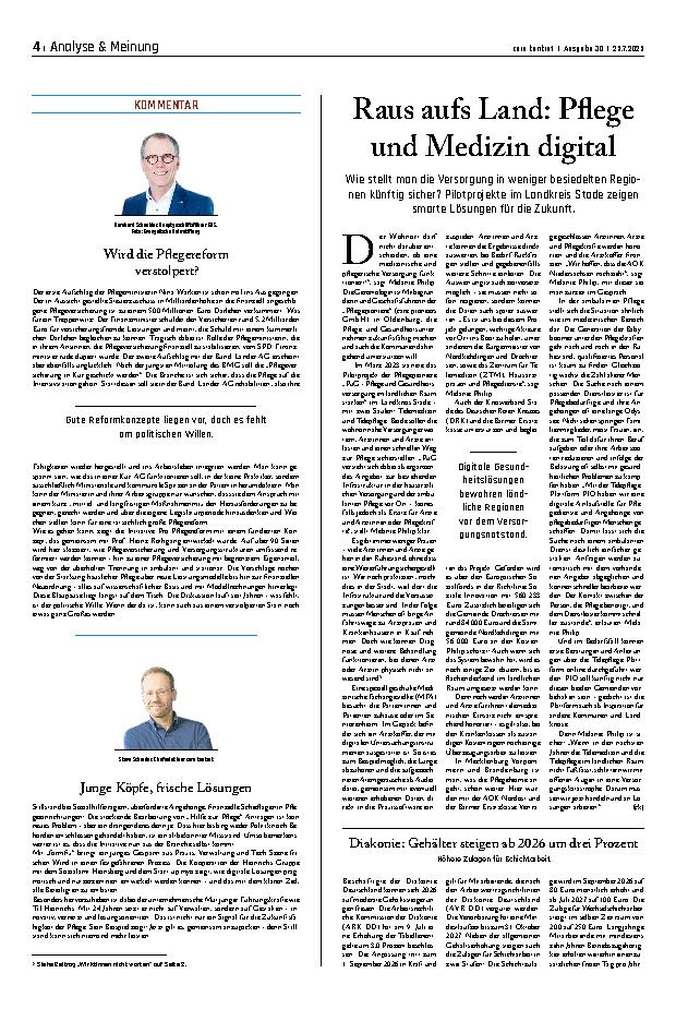 Vorschauseite 1: Raus aufs Land: Pflege und Medizin digital