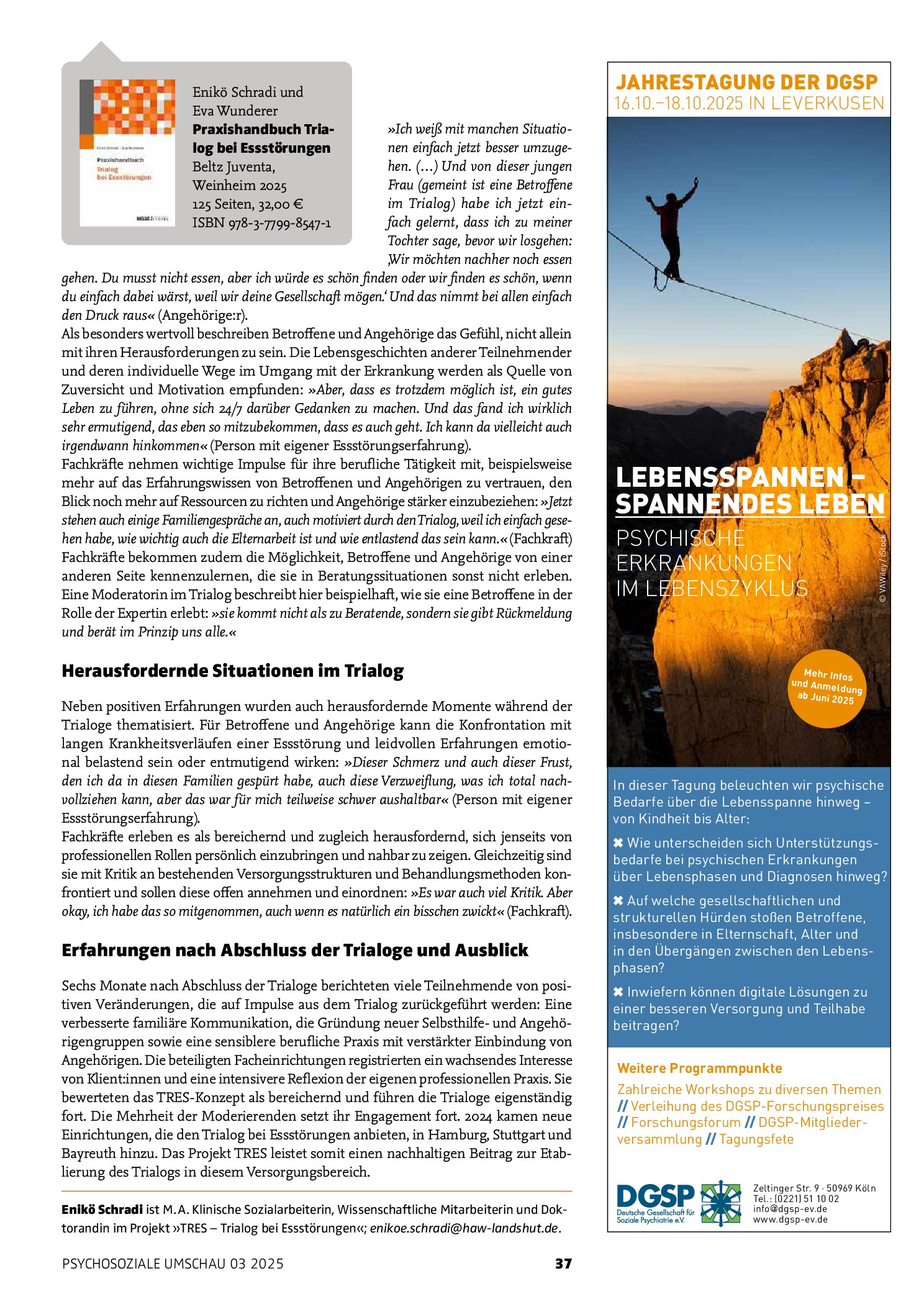 Vorschauseite 2: Trialog bei Essstörungen