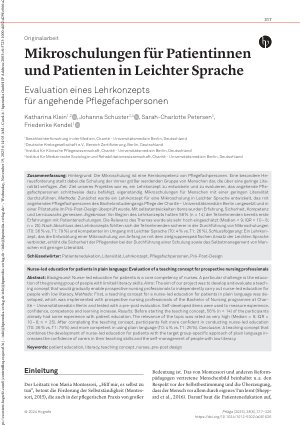 Vorschauseite 1: Mikroschulungen für Patientinnen und Patienten in Leichter Sprache