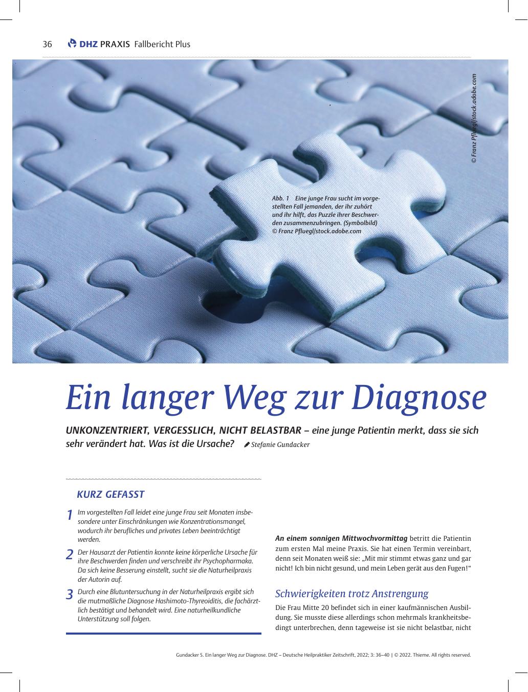 Vorschauseite 1: Ein langer Weg zur Diagnose
